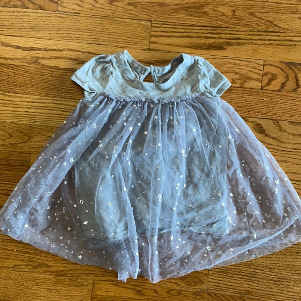 Gap | Baby Tulle Light Grey Silver Star Dress